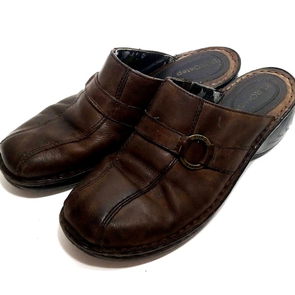 ★Euro Step Brown Leather Mules Women's 8.5M - Picture 2 of 6